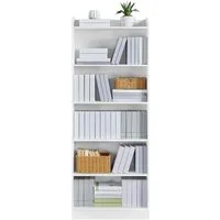 Yaheetech Bücherregal Standregal 161,5/182,5 cm (H), 1-tlg., Schmales Regal Bücherschrank mit 6 Ebenen, 1 verstellbarer Regalboden