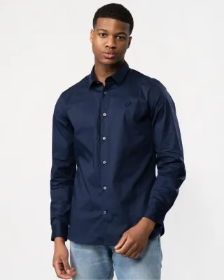 Lyle & Scott Herren Langarm Slim Popelinshemd