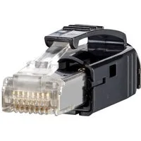 Metz Connect E-DAT Industry IP20 RJ45 plug black, mit Tülle schwarz Netzwerk-Panel (1401505012-E)