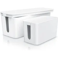 BEARWARE Kabelbox Kabelboxen aus Kunststoff mit Gummifüßen, 2 Größen, Kabelmanagement, (Set, 2-tlg), Kabelkasten, Aufbewahrung der Steckdosenleiste, Schutz und Sicherheit