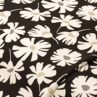 Stretch-Blusenstoff "Blumen", schwarz-color