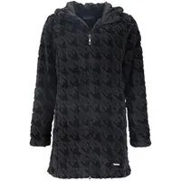 Rivercreek Fleecejacke Damen Jacke gefüttert mit Hahnentritt-Muster - Jacke Fleece mit Kapuze Angeschnittene Kapuze, Praktische Seitentaschen, Weich gefüttert
