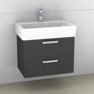 Artiqua 412 Waschtischunterschrank für Connect Cube E7736 Anthrazit Glanz, 412-WU2L-I16-7065-51 412-WU2L-I16-7065-51