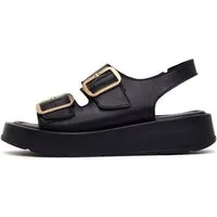 Derimod Comfort-Sandalen aus Leder Sandale Echtes Leder, Schnallenverschluss, Fersenriemen-Stil