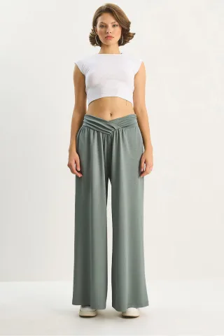 Bogenförmige Taille Palazzo-Hosen