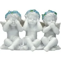 Figuren Shop GmbH Dekofigur Engel Figur Set – Drei Putten Statue „Nichts Böses“ Dekofigur 6.5 cm