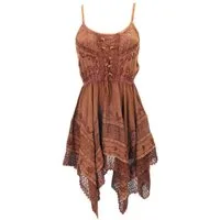 Guru-Shop Midikleid Besticktes indisches Minikleid Boho chic, Zick.. alternative Bekleidung