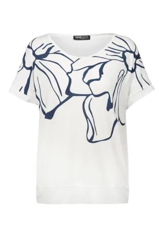 FRANK WALDER - Shirt CASUAL mit Kimonoärmeln ink/ecru - Gr. - 42