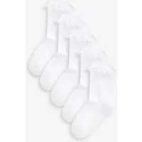 Next Kurzsocken 5er-Pack gerüschte Söckchen mit gepolsterter Sohle (5-Paar)