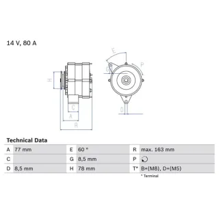 Bosch Lichtmaschine 80A BMW 3er 5er 6er 7er Z1