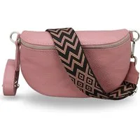 Adel Bags Gürteltasche Bauchtasche Damen Leder Altrosa, Umhängetasche, Echtes Leder, hergestellt in Italien, mit 2 Riemen