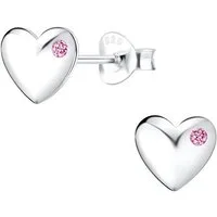 ALEXANDER YORK Paar Ohrstecker HERZ Zirkonia rosa, 2-tlg., 925 Sterling Silber