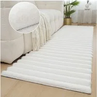 OTTO home Läufer Melanie 67x230cm, Kunstfellteppich, besonders weich, Hoch-Tief-Effekt, rechteckig, Höhe: 28 mm, Kaninchenfell Optik, Wohnzimmer, Schlafzimmer, Flur, auch rechteckig