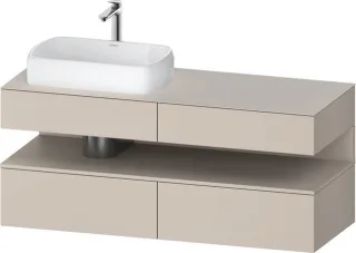 Duravit Qatego Konsolenwaschtischunterbau wandhängend Taupe Matt 1400x550x600 mm - QA4765091910000 QA4765091910000