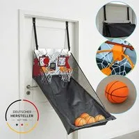 FASports Basketballkorb Indoor-Basketballspiel Bascade für die Tür mit LCD-Anzeigen, faltbar (für 2 Spieler ab 6 Jahre mit, 1-St., 2 Mini-Basketballkörben, 4 Bällen, Pumpe), Arcade Automat Basketballkorb Zimmertür-Spiel mit 2 elektron. Zählern
