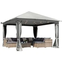 BRAST Pavillon Aluminium Infinity 4x4m viele Modelle & Farben inkl. Moskitonetz, wahlweise mit LEDs wasserdicht, stabil, UV-Schutz