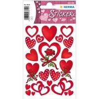 HERMA Sticker Herma Sticker DECOR Love Herzen und Rosen 3 Bl