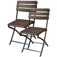 Garden Pleasure Gartenstuhl Tabora (Set, 2 St), 2er Set, Stahl, klappbar, graphit