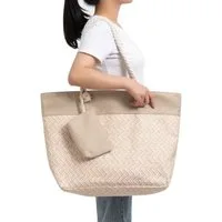 axy Strandtasche Multifunktionale Strandtasche Familie Strandtasche Shopper Damen, Modisch, Faltbar, Jute
