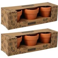 HAC24 Duftkerze Citronella Kerze im Terrakotta Topf 7x7 cm Mückenschutz Insektenschutz (Set, 6-tlg), Brenndauer je 6 Stunden