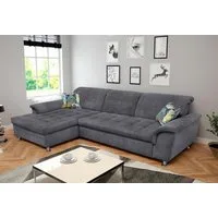 DOMO collection Ecksofa FRANZI 278x170x81 cm, Steppung im Sitzbereich, L-Form, wahlweise mit Bettfunktion, Bettkasten und Kopfteilverstellung