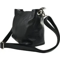 Toscanto Schultertasche Toscanto Tasche schwarz Leder (Schultertasche), Damen Schultertasche, Umhängetasche Leder, schwarz ca. 29cm x ca. 20cm