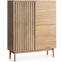 KONSIMO® Kommode HARMA Kombikommode, hergestellt in der EU, Loft-Stil, Lamellentüren, Push-to-Open