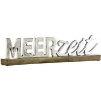 GILDE Dekoobjekt „Meerzeit“ 48236 – Holzskulptur mit Mangoholz & Alu-Elementen, 48 cm