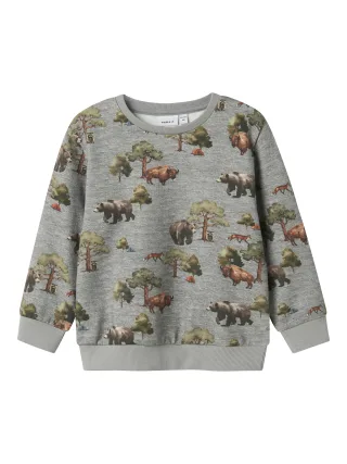 NAME IT - NMMOLIN LS NREG SWEAT BRU BOX grey melange - Gr. - 110