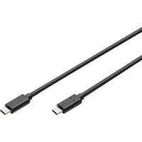 USB 2.0 Anschlusskabel USB-C > USB-C schwarz, 1 Meter, PD, Laden mit bis zu 15 Watt