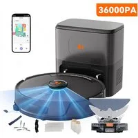 redroad Saugroboter R11 MAX Saugroboter mit Wischfunktion 36000Pa LiDAR/Absaugstation, 1200 W, mit Beutel, Saugroboter mit Wischfunktion, App-Steuerung, für hohe Türschwellen