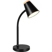 Reality Leuchten LED Tischleuchte PONGO, LED Tischleuchte m. Kippschalter, 4,5W 500 Lumen 3000K warmweiß, Ein-/Ausschalter, LED fest integriert, Warmweiß, flexibel verstellbare Leselampe, Schreibtischlampe Höhe 36cm