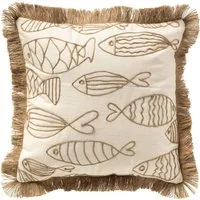 Dutch Decor Kissenhülle 'Nemo' 45 x 45 cm, Mit Fransen, Fischmuster