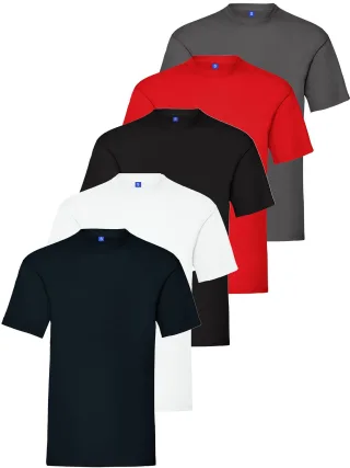 Kruze | Mens Crew Neck T-Shirts (5er Pack) - BLK/NVY/WHT/CHAR/RED