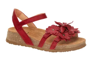 Think 551 Damen Sandalette Riemchen Sandalen rot fragola Echtleder Keilabsatz