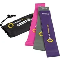 HMS Premium Widerstandsband GU04 Pro Set (violett, grau, pink) - 3 Stück Fitnessband