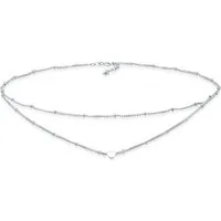 Elli Collier Choker Layer Kugelkette Herz 925 Silber