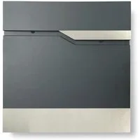 KTC Home Wandbriefkasten Premium Briefkasten Postlux 4.0 mit Edelstahlblende, Anthrazit