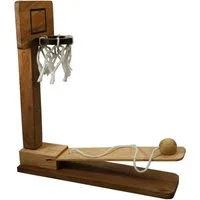 LOGOPLAY Spiel Basketball, Gesellschaftsspiel, Basketball aus Holz das Katapult-Spiel für flinke Finger und