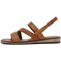 Derimod Sandalen aus Leder Sandale Echtes Leder, Geflochtene Riemen, Schnallenverschluss, TPU-Sohle