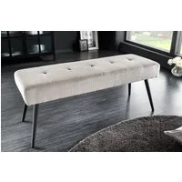 riess-ambiente Sitzbank BOUTIQUE 100cm hellgrau/schwarz - Cord-Bezug, Metallbeine (Einzelartikel, 1-St), bequeme Polsterung mit Ziernähten – ideal für Flur oder Wohnbereich