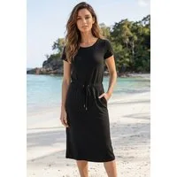 Laura Scott Sommerkleid mit Bindeband aus softem und atmungsaktivem Jersey im Basic-Stil - in unifarben, geblümt oder gestreifter Optik