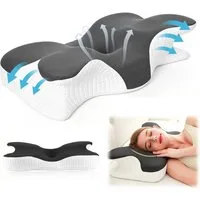 BlingBin Nackenstützkissen Ergonomisches Nackenkissen Memory Schaum Orthopädisches Kopfkissen, Füllung: Memory-Schaumstoff, Bezug: Polyester, Seitenschläfer, Rückenschläfer, Bauchschläfer, 1er Set, Maße: 33 x 60 cm, Therapiekissen für Rücken-, Seiten