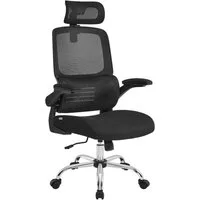 SONGMICS Bürostuhl, ergonomisch, klappbare Armlehnen, Wippfunktion