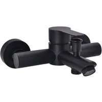 HOMELODY Wannenarmatur Badewannenarmatur Schwarz Wandarmatur mit Umsteller G1/2 (Set, 1-St) Einhebelmischer für Wanne und Handbrause, modernes Design