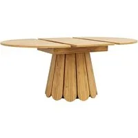 KLAM HOME Esstisch Ausziehbarer Esstisch Runder Tisch Zu Oval Ausziehbar 158 Cm (Esszimmer Tisch Küchentisch Balkontisch Für Bis Zu 6 Personen), Massivholz Optik Esstisch Braun Mit Metallgestell Stabile Konstruktion