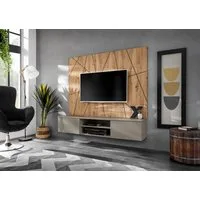 ASM-Moebel Wohnwand Wohnwand Anbauwand Schrankwand XARI II mit Push - Click, Mit Push-Click System