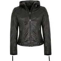 Gipsy by Mauritius Lederjacke Cacey LEGV Mauritius - Damen Lederjacke Bikerjacke Lammnappa Kapuze schwarz