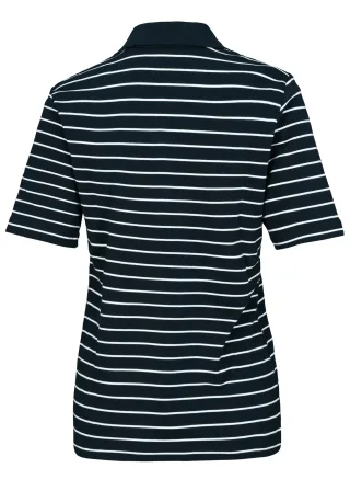 CLARINA - Ganzjahres NOS Poloshirt,1/2 A 623 marine-weiss - Gr. - 48