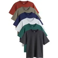 Next T-Shirt Essential Regular Fit T-Shirts, 6er-Pack (6-tlg)